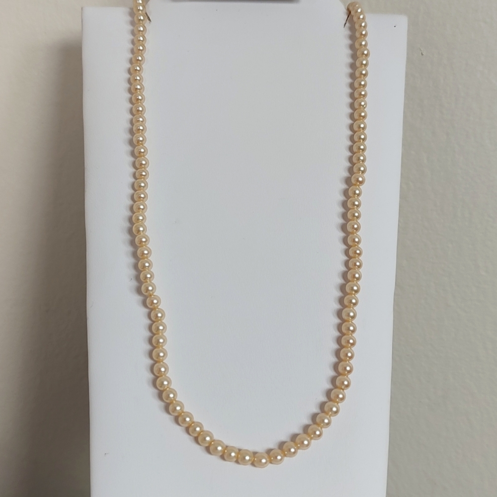 14k GF Pearls Vintage Genuine Classic Freshwater Pearl Necklace 20" - Picture 6 of 10